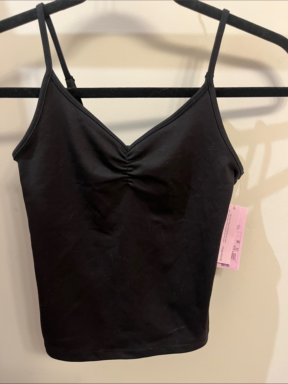 wild fable Black Ruched V-Neck Tank